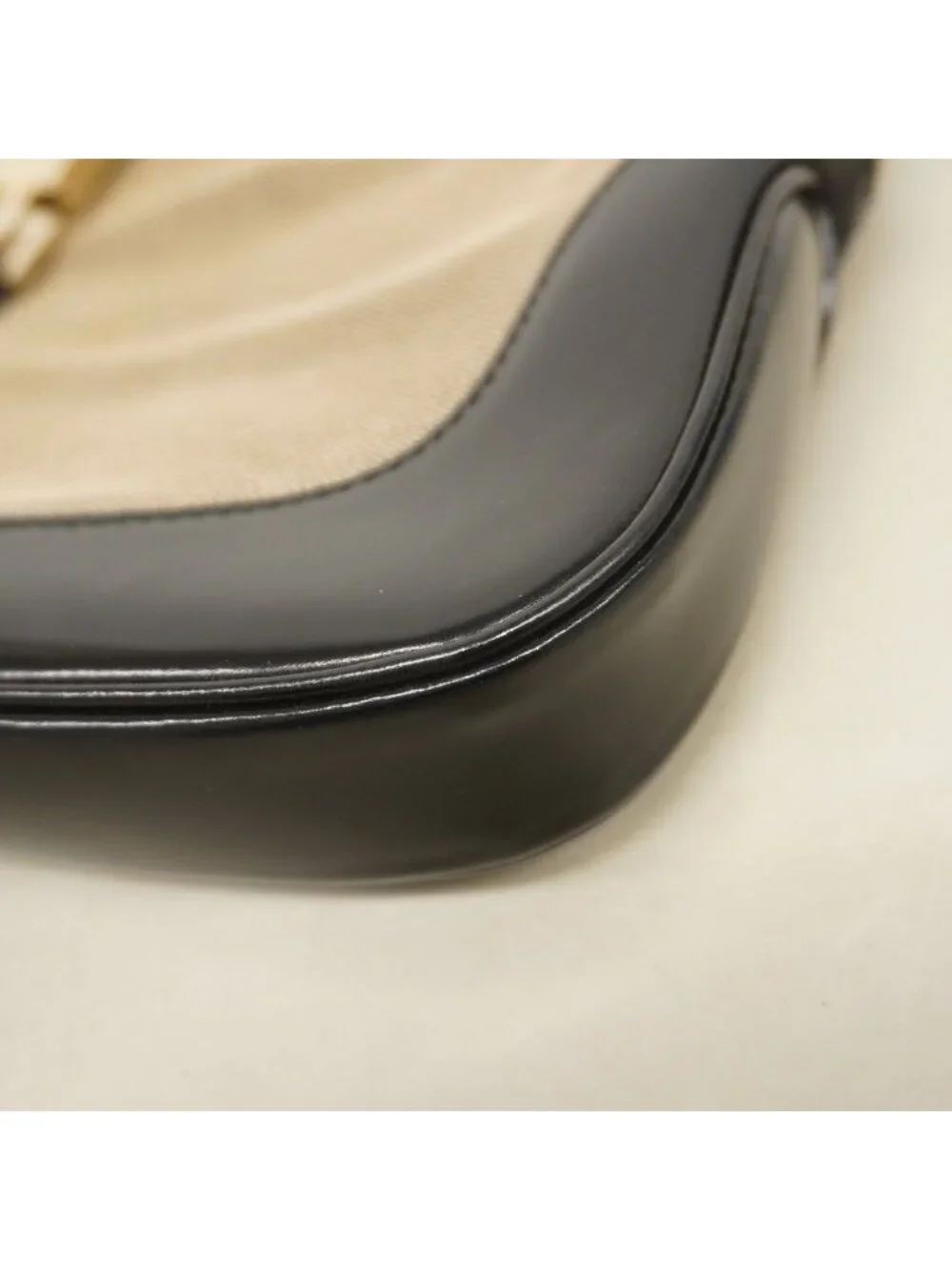 ★SOLD★ Gucci Shoulder Bag Jackie 001 Canvas Beige Black Champagne Gold - Picture 6 of 10